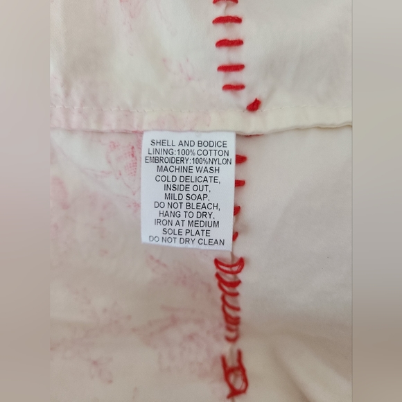 Peruvian Connection Floral Print Shabby Chic Red & Cream Midi Dress Size 2‎ - Picture 14 of 14